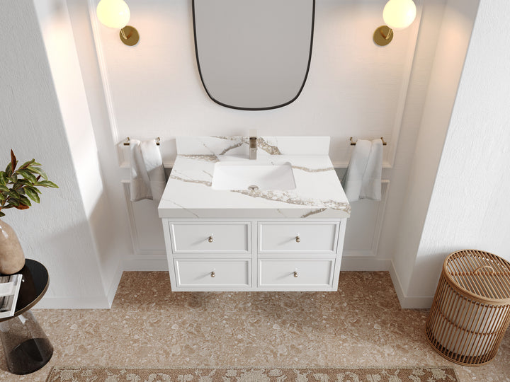 Roswell Floating 36 in. W x 22 in. D Center Sink Bathroom Vanity - photo 14