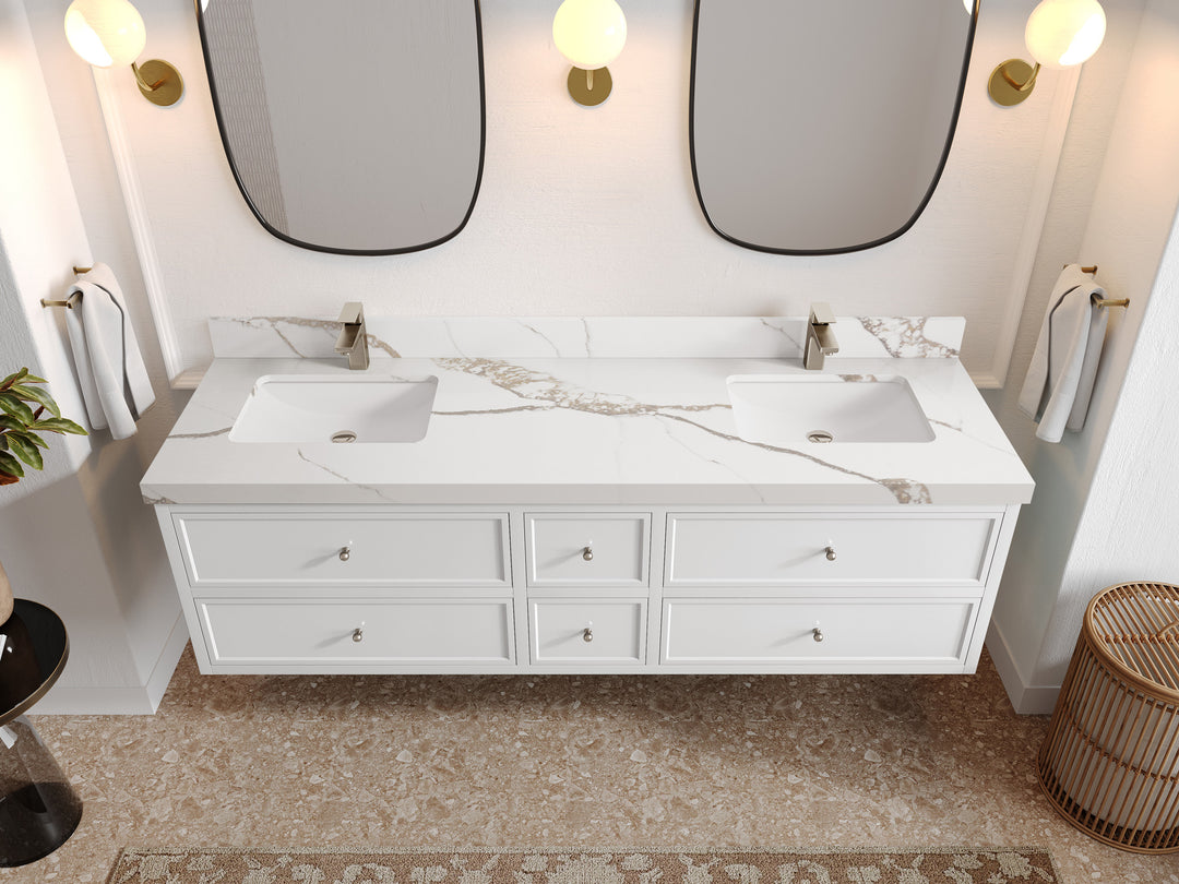 Roswell Floating 72 in. W x 22 in. D Double Sink Bathroom Vanity