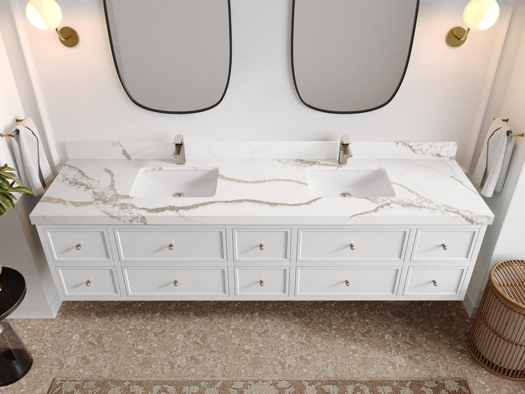 Roswell Floating 84 in. W x 22 in. D Double Sink Bathroom Vanity