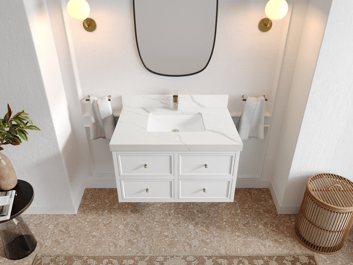 Roswell Floating 36 in. W x 22 in. D Center Sink Bathroom Vanity - photo 16