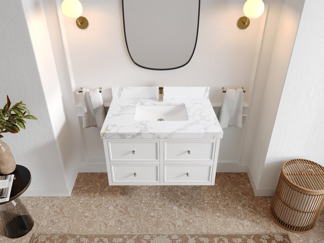 Roswell Floating 36 in. W x 22 in. D Center Sink Bathroom Vanity