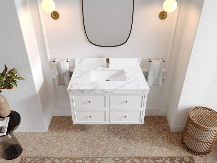 Roswell Floating 36 in. W x 22 in. D Center Sink Bathroom Vanity - photo 20