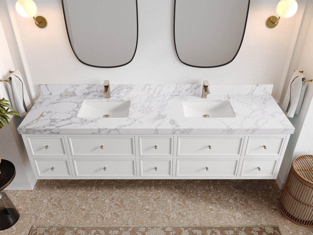 Roswell Floating 84 in. W x 22 in. D Double Sink Bathroom Vanity