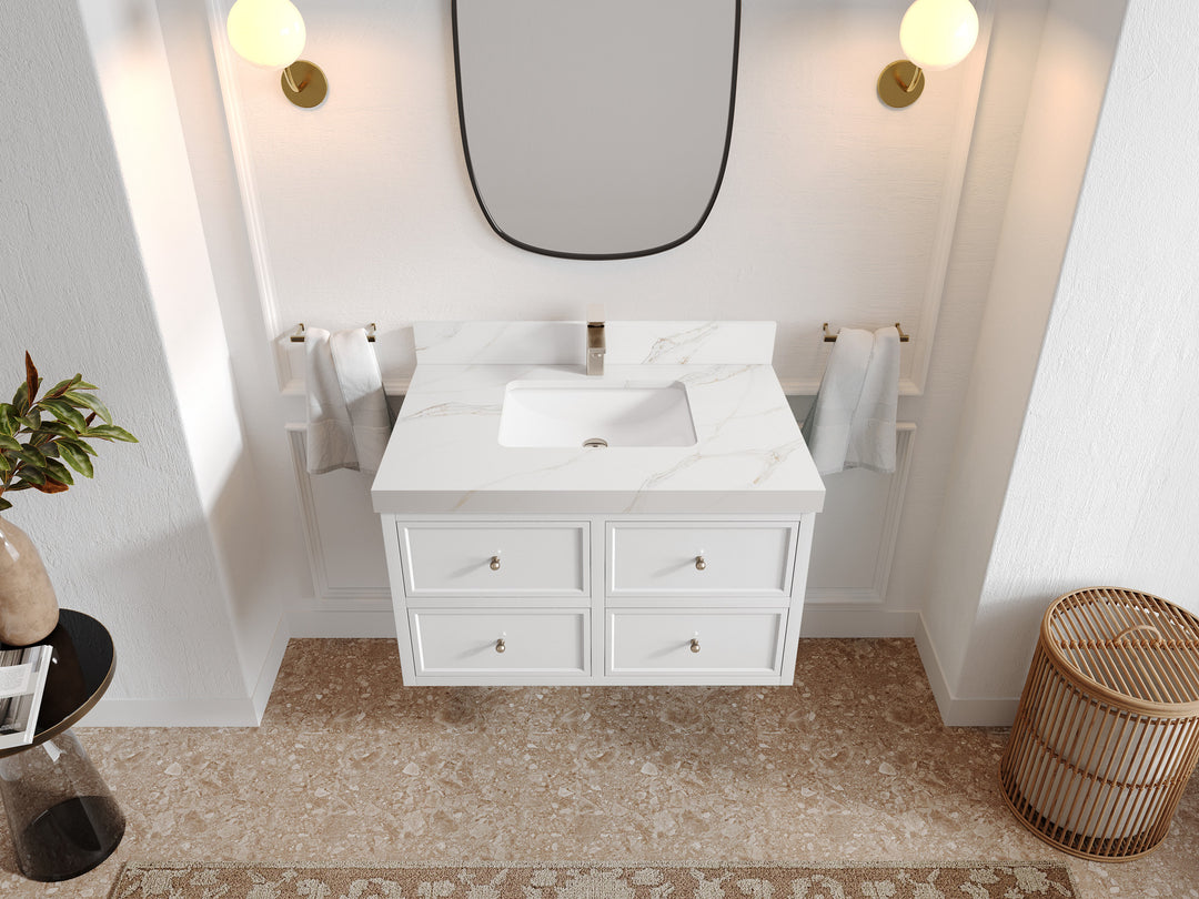 Roswell Floating 36 in. W x 22 in. D Center Sink Bathroom Vanity