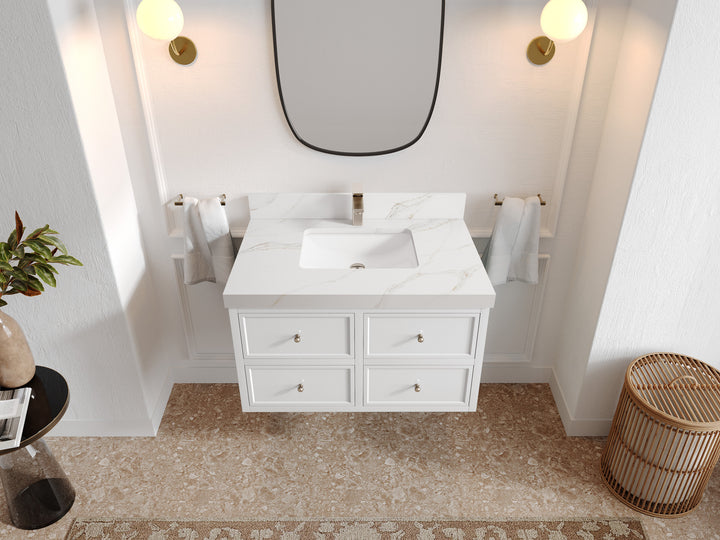 Roswell Floating 36 in. W x 22 in. D Center Sink Bathroom Vanity - photo 22