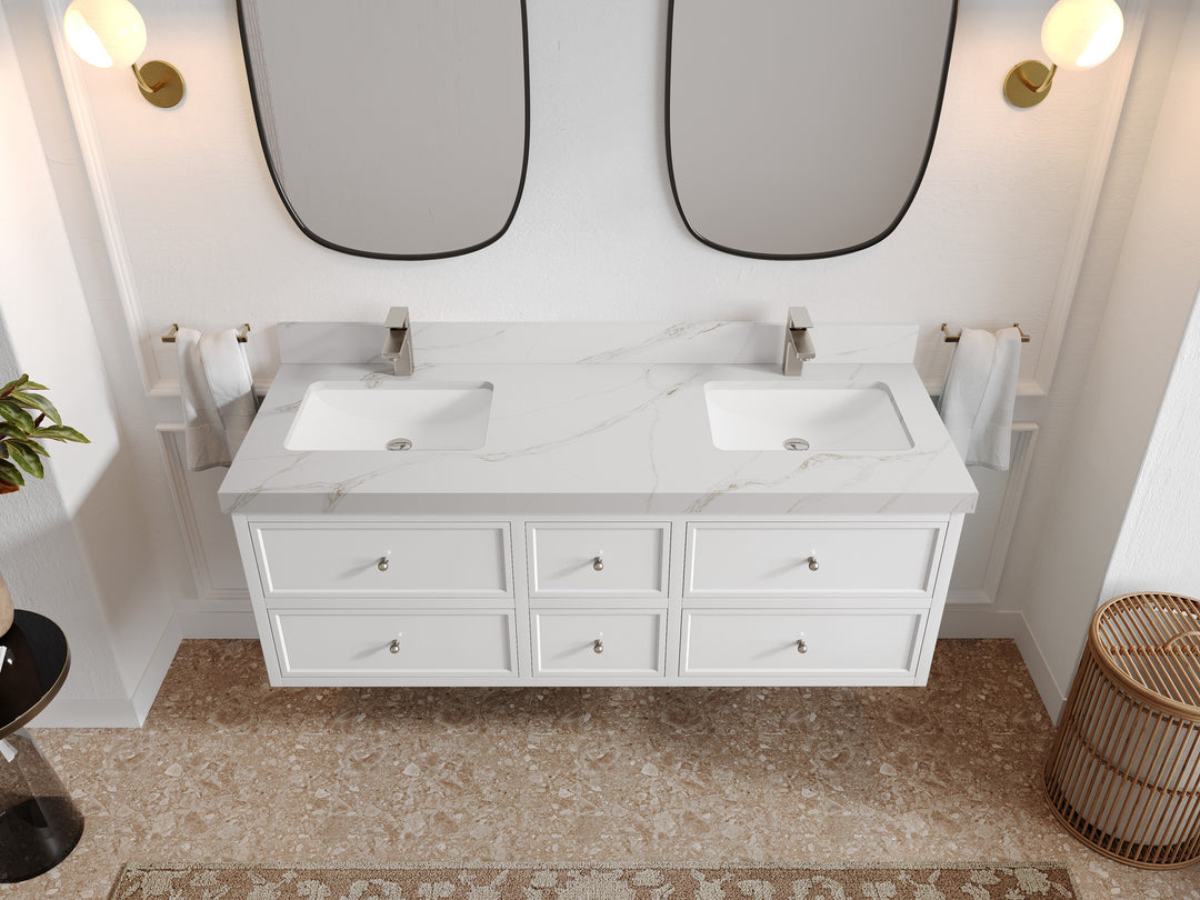 Roswell Floating 60 in. W x 22 in. D Double Sink Bathroom Vanity