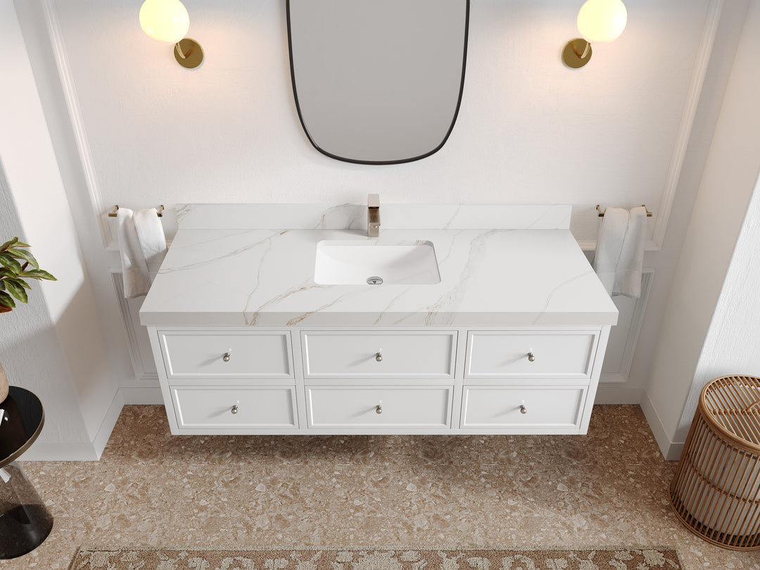 Roswell Floating 60 in. W x 22 in. D Single Sink Bathroom Vanity