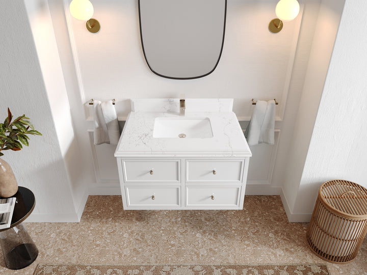 Roswell Floating 36 in. W x 22 in. D Center Sink Bathroom Vanity - photo 26