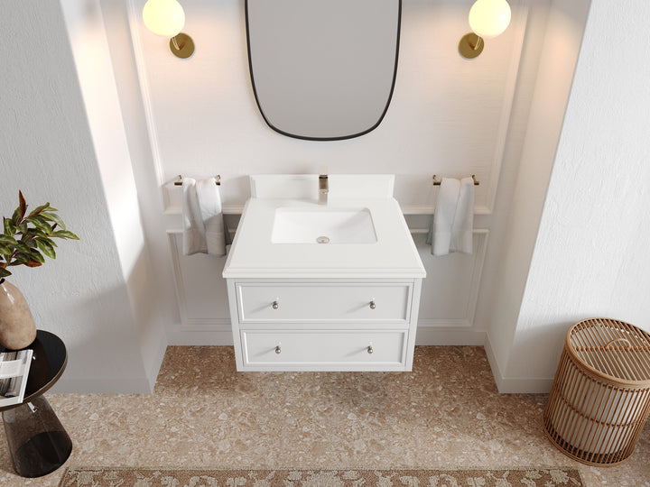 Roswell Floating 30 in. W x 22 in. D Single Sink Bathroom Vanity - photo 28