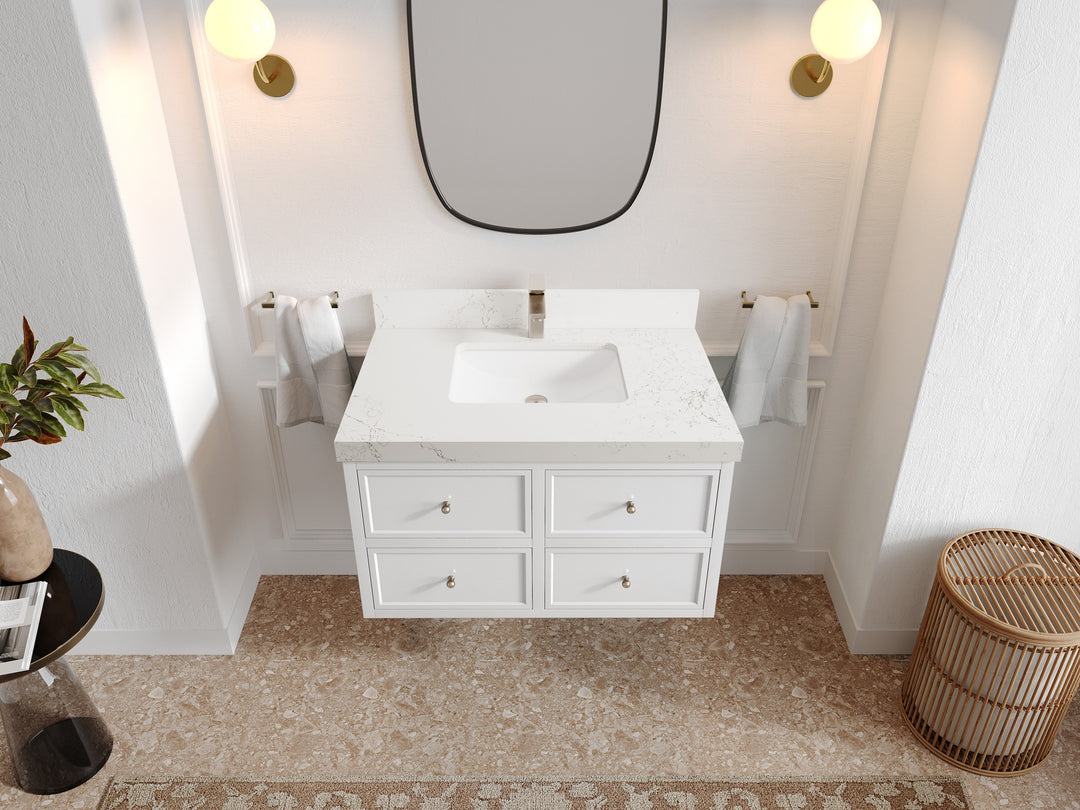 Roswell Floating 36 in. W x 22 in. D Center Sink Bathroom Vanity