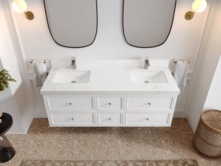 Roswell Floating 60 in. W x 22 in. D Double Sink Bathroom Vanity - photo 30