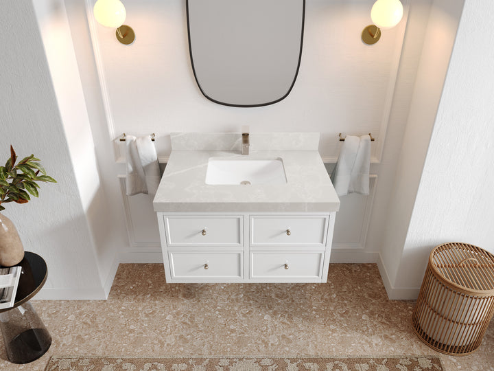Roswell Floating 36 in. W x 22 in. D Center Sink Bathroom Vanity - photo 32