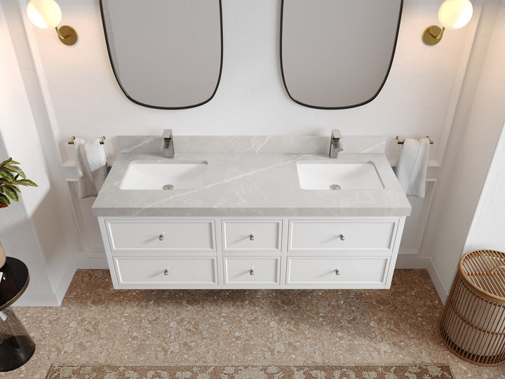 Roswell Floating 60 in. W x 22 in. D Double Sink Bathroom Vanity - photo 32