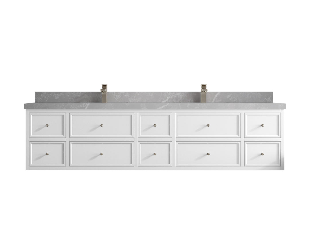 Roswell Floating 84 in. W x 22 in. D Double Sink Bathroom Vanity