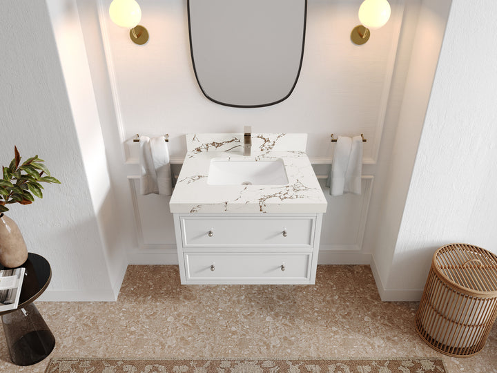 Roswell Floating 30 in. W x 22 in. D Single Sink Bathroom Vanity - photo 36