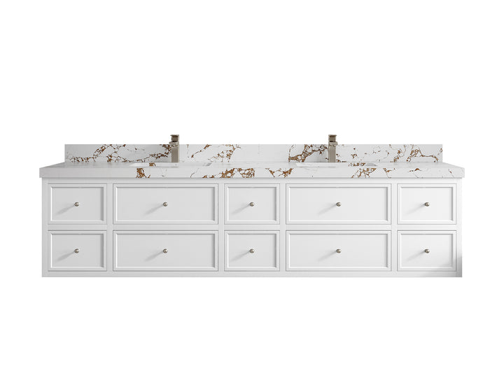 Roswell Floating 84 in. W x 22 in. D Double Sink Bathroom Vanity - photo 37