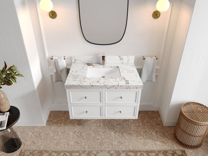 Roswell Floating 36 in. W x 22 in. D Center Sink Bathroom Vanity - photo 38