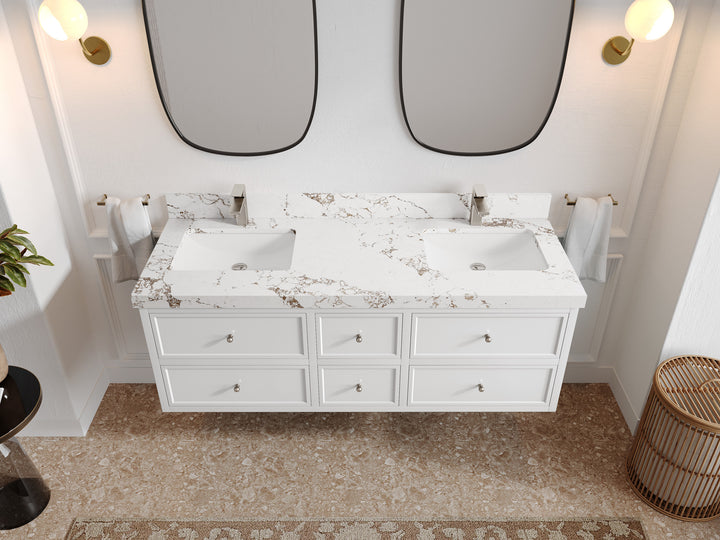 Roswell Floating 60 in. W x 22 in. D Double Sink Bathroom Vanity - photo 38
