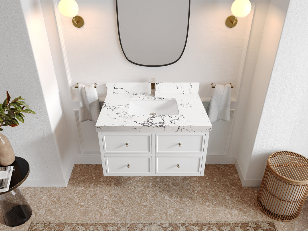 Roswell Floating 36 in. W x 22 in. D Center Sink Bathroom Vanity