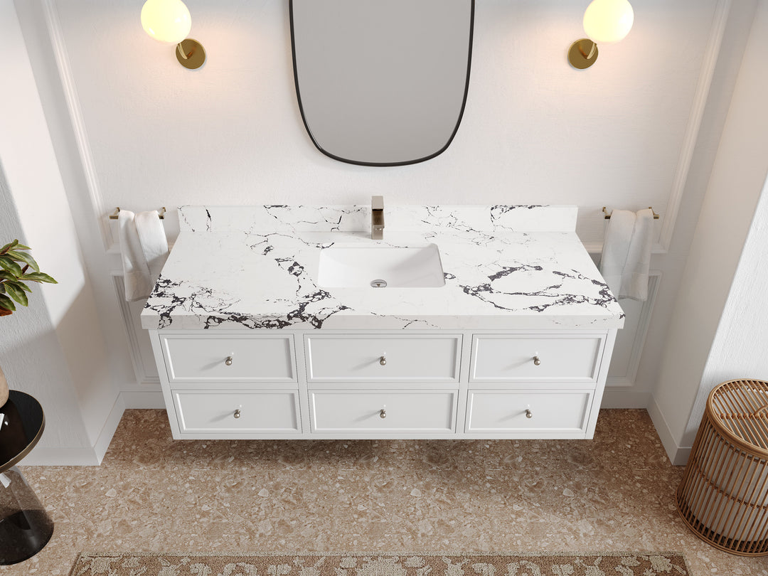 Roswell Floating 60 in. W x 22 in. D Single Sink Bathroom Vanity