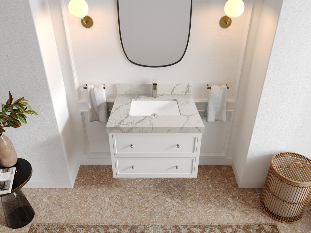 Roswell Floating 30 in. W x 22 in. D Single Sink Bathroom Vanity
