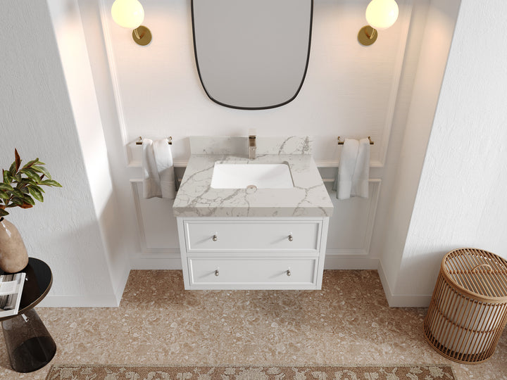 Roswell Floating 30 in. W x 22 in. D Single Sink Bathroom Vanity - photo 42
