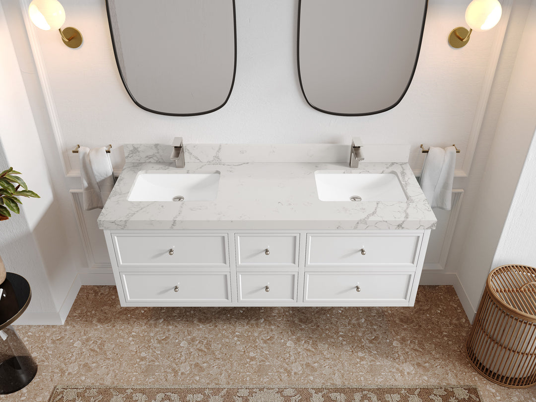 Roswell Floating 60 in. W x 22 in. D Double Sink Bathroom Vanity