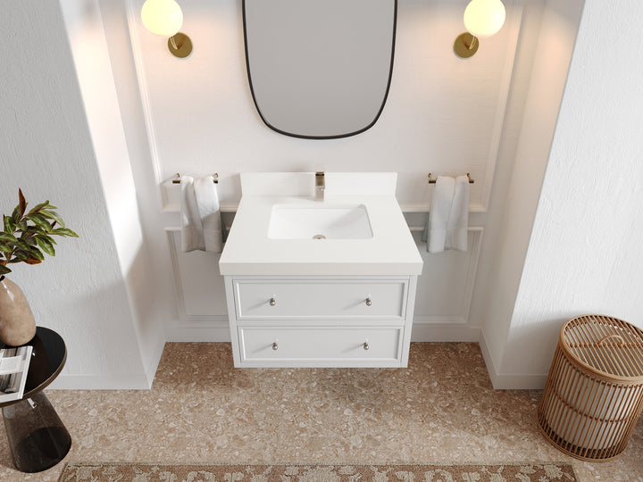 Roswell Floating 30 in. W x 22 in. D Single Sink Bathroom Vanity - photo 44