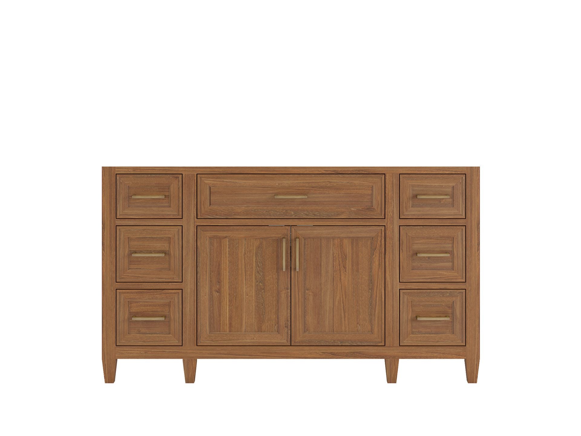 Santa Monica Teak Wood 60 in. W x 22 in. D Single Sink Bathroom Vanity