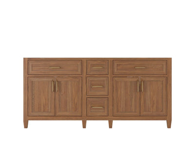 Santa Monica Teak Wood 72 in. W x 22 in. D Double Sink Bathroom Vanity