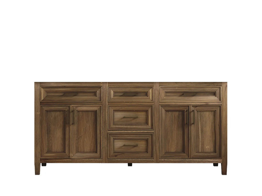 Santa Monica Teak Wood 72 in. W x 22 in. D Double Sink Vanity Cabinet