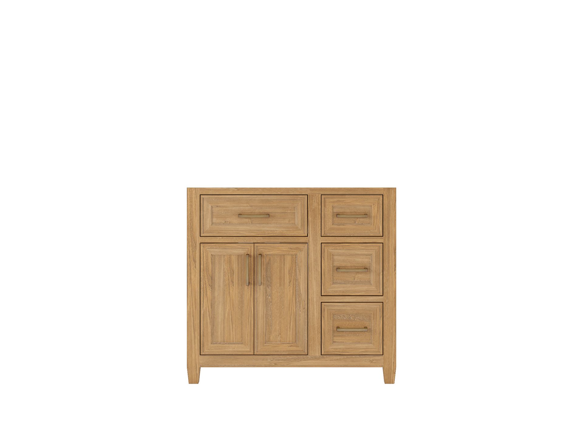 Santa Monica Teak Wood 36 in. W x 22 in. D Left Offset Sink Bathroom Vanity