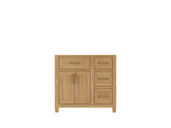Santa Monica Teak Wood 36 in. W x 22 in. D Left Offset Sink Bathroom Vanity - photo 6
