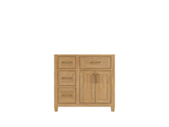 Santa Monica Teak Wood 36 in. W x 22 in. D Right Offset Sink Bathroom Vanity - photo 6