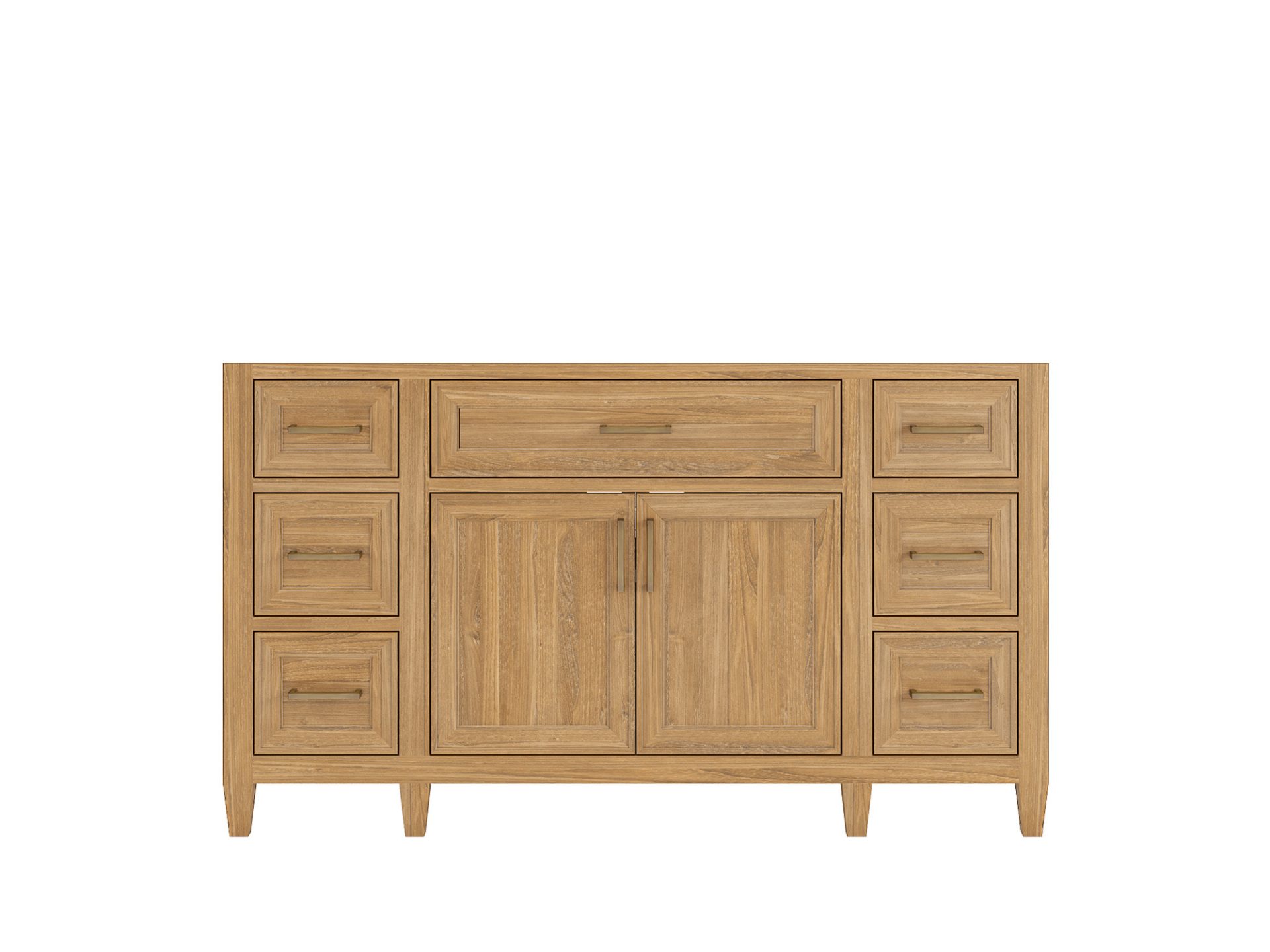 Santa Monica Teak Wood 60 in. W x 22 in. D Single Sink Bathroom Vanity