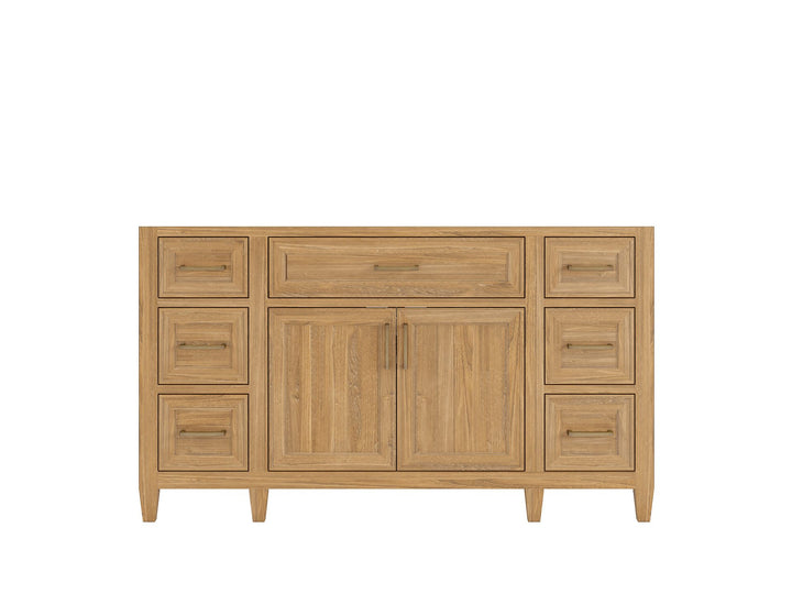 Santa Monica Teak Wood 60 in. W x 22 in. D Single Sink Bathroom Vanity - photo 6