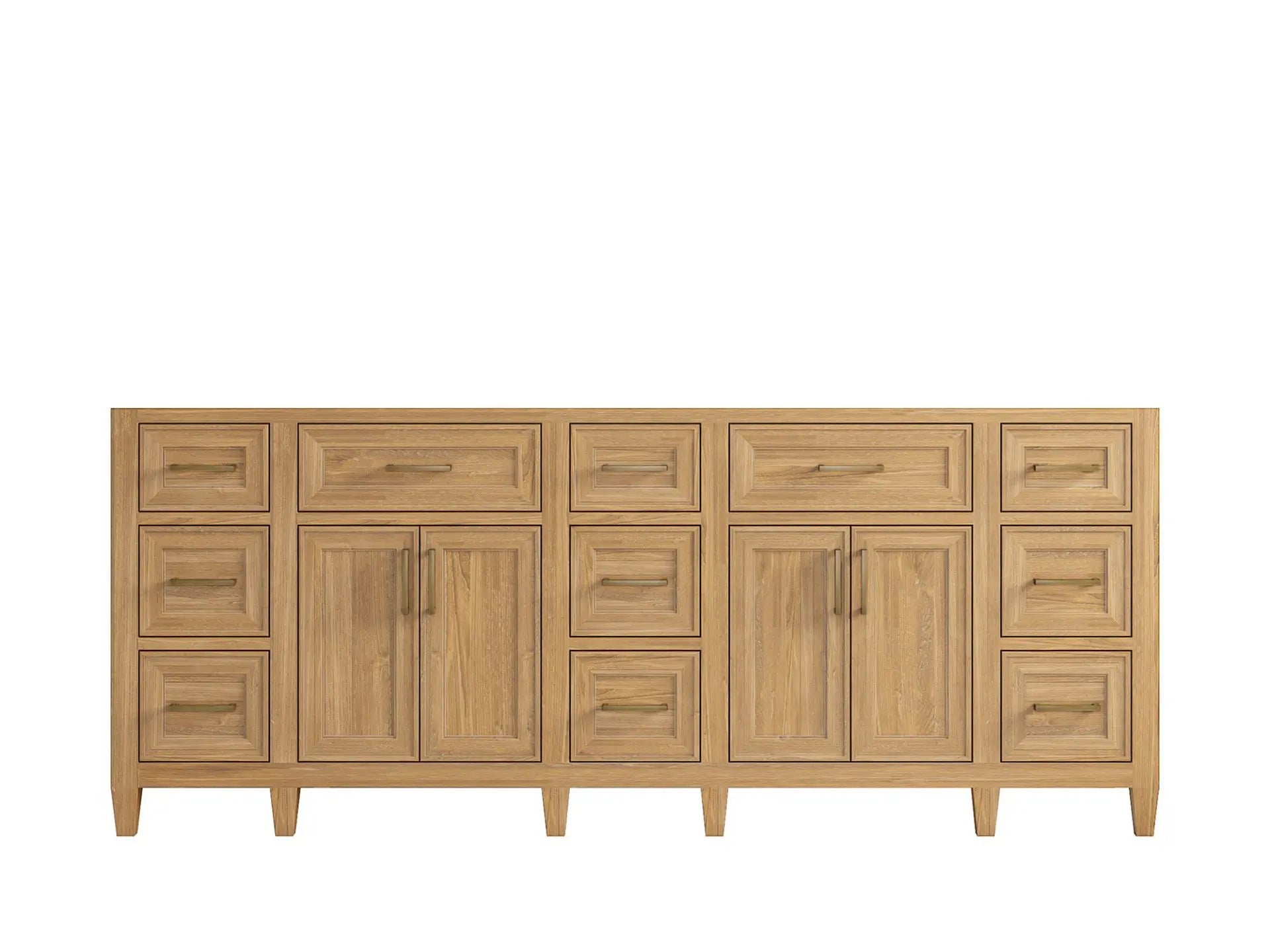 Santa Monica Teak Wood 84 in. W x 22 in. D Double Sink Bathroom Vanity
