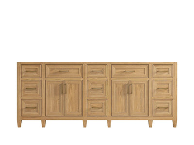 Santa Monica Teak Wood 84 in. W x 22 in. D Double Sink Bathroom Vanity