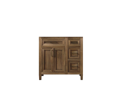 Santa Monica Teak Wood 36 in. W x 22 in. D Left Offset Sink Bathroom Vanity