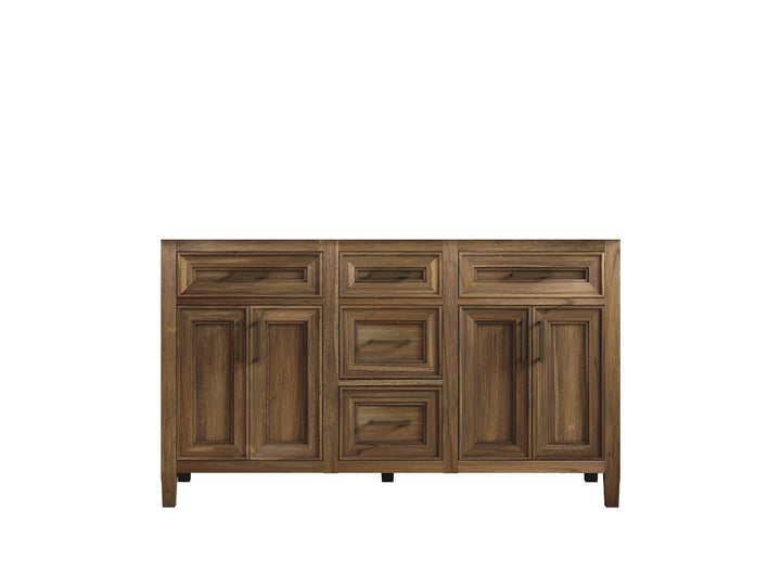 Santa Monica Teak Wood 60 in. W x 22 in. D Double Sink Bathroom Vanity - photo 6