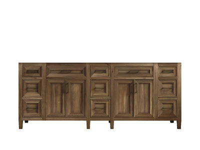 Santa Monica Teak Wood 84 in. W x 22 in. D Double Sink Bathroom Vanity