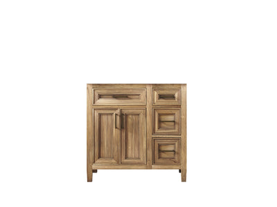 Santa Monica Teak Wood 36 in. W x 22 in. D Left Offset Sink Bathroom Vanity