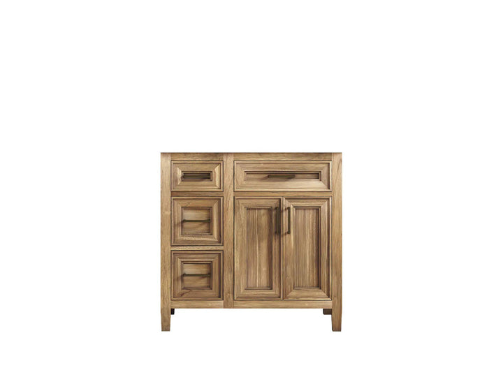 Santa Monica Teak Wood 36 in. W x 22 in. D Right Offset Sink Bathroom Vanity - photo 6