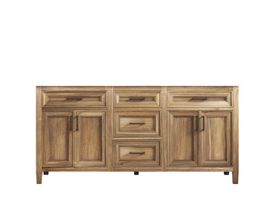Santa Monica Teak Wood 72 in. W x 22 in. D Double Sink Bathroom Vanity