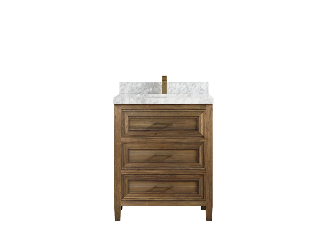 Santa Monica Teak Wood 30 in. W x 22 in. D Single Sink Bathroom Vanity