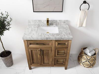 Santa Monica Teak Wood 36 in. W x 22 in. D Single Sink Bathroom Vanity