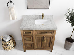 Santa Monica Teak Wood 36 in. W x 22 in. D Right Offset Sink Bathroom Vanity - photo 23