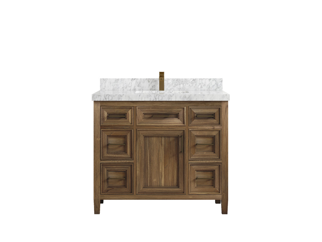 Santa Monica Teak Wood 42 in. W x 22 in. D Single Sink Bathroom Vanity