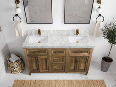 Santa Monica Teak Wood 60 in. W x 22 in. D Double Sink Bathroom Vanity - photo 23