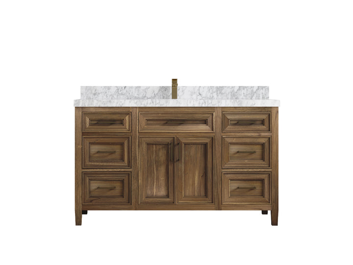 Santa Monica Teak Wood 60 in. W x 22 in. D Single Sink Bathroom Vanity - photo 24